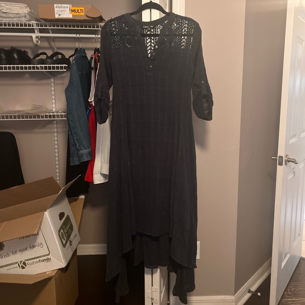 Anthropologie Boho navy dress